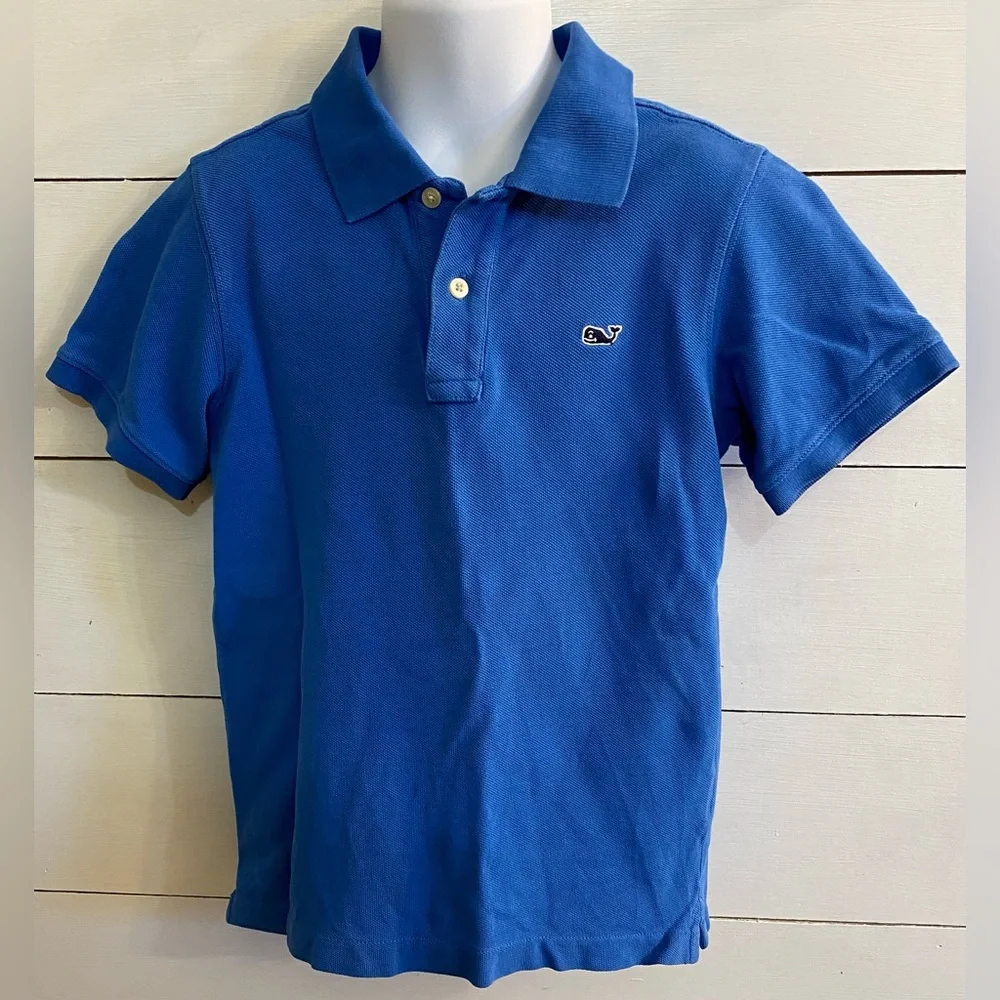 Vineyard Vines Boys’ Sz 5‎ Blue Mesh Knit Polo